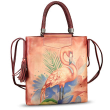 Load image into Gallery viewer, Genuine Leather Handbag for Women Hand Painted Leather Top Handle Bag Handmade Crossbody Purse Work Tote Bag