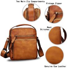 Load image into Gallery viewer, Genuine Leather Purse and Shoulder Bag for Men Vintage Real Leather Messenger Bag Handbag Crossbody Satchel Purse Strap