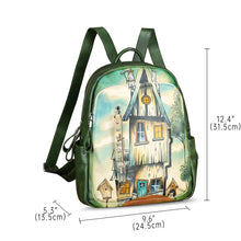 Load image into Gallery viewer, Genuine Leather Backpack for Women Hand Painted Rivet Knapsack Purse Handmade Rucksack Casual Daypack