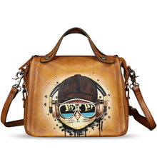 Load image into Gallery viewer, Hand painted Genuine Leather Purse and Handbag for Women Crossbody Shoulder Bag