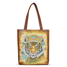 Load image into Gallery viewer, Genuine Leather Shoulder Bag for Women Hand Painted Leather Handbag Handmade Work Tote Bag Casual Shoulder Purse