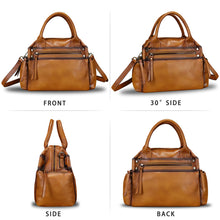 Load image into Gallery viewer, Genuine Leather Handbag for Women Satchel Top Handle Bags Handmade Vintage Crossbody Handbags Retro Purses