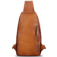 Load image into Gallery viewer, Genuine Leather Sling Bag for Women and Man Handmade Retro Hiking Crossbody Backpack Purse Chest Shoulder Daypack