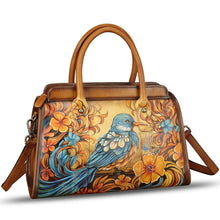 Load image into Gallery viewer, Genuine Leather Satchel for Women Hand Painted Handbag Purse Top Handle Bags Handmade Purse Crossbody Tote Bag