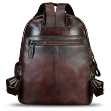 Load image into Gallery viewer, Genuine Leather Backpack for Women Hand Painted Rivet Knapsack Purse Handmade Rucksack Casual Daypack