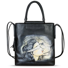 Load image into Gallery viewer, Genuine Leather Handbag for Women Hand Painted Leather Top Handle Bag Handmade Crossbody Purse Work Tote Bag