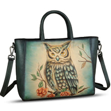 Load image into Gallery viewer, Genuine Leather Handbag Satchel for Women Hand Painted Pattern Leather Handmade Work Tote Bag Casual Shoulder Purse
