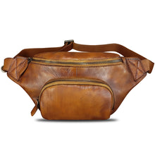Load image into Gallery viewer, Genuine Leather Fanny Pack for Women and Men Vintage Real Leather Sling Bag Crossbody Bag Fashion Waist Bag Chest Purse