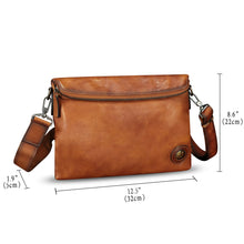 Load image into Gallery viewer, IVTG Genuine Leather Messenger Bag and Clutch Purse for Men and Women Leather Shoulder Bag Crossbody Satchel Purse with Strap