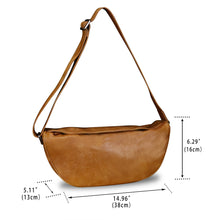 Load image into Gallery viewer, Genuine Leather Sling Bag Crossbody Casual Daypack Vintage Handmade Hiking Chest Shoulder Backpack Motorcycle Bag