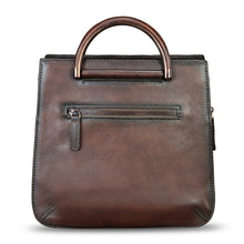 Load image into Gallery viewer, Genuine Leather Satchel for Women Hand Painted Leather Handbag Top Handle Bags Handmade Purse Crossbody Bag Purse