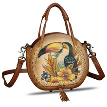 Load image into Gallery viewer, Genuine Leather Handbag for Women Purse Hand Painted Pattern Top Handle Satchel Handmade Crossbody Pouch
