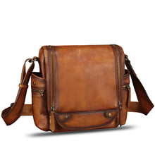 Load image into Gallery viewer, Genuine Leather Purse and Messenger Bag for Men Leather Shoulder Bag Crossbody Bag Satchel Purse Briefcase with Strap