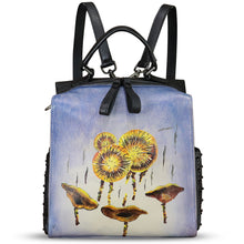 Load image into Gallery viewer, Genuine Leather Satchel for Women Hand Painted Purse Crossbody Handbag Top Handle Bags Handmade Convertible Backpack