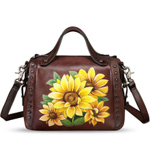 Load image into Gallery viewer, Hand painted Genuine Leather Purse and Handbag for Women Crossbody Shoulder Bag