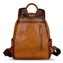 Load image into Gallery viewer, Genuine Leather Fashion Backpack for Women Vintage Satchel Soft Real Leather Knapsack Purse Rucksack Daypack Ba