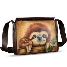 Load image into Gallery viewer, Genuine Leather Crossbody Bag for Women Hand Painted Leather Handmade Crossbody Satchel Handbag Hand Drawn Purse