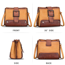 Load image into Gallery viewer, Genuine Leather Crossbody Bag for Women Vintage Shoulder Satchel Purse with Convertible Double Straps Handbag