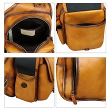 Load image into Gallery viewer, Genuine Leather Sling Bag for Men Women Chest Bags Crossbody Bag Vintage Sling Backpack Purses Hiking Sports Travel