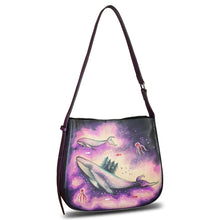 Load image into Gallery viewer, Genuine Leather Shoulder Bag for Women Hand Painted Handbag Handmade Purse Crossbody Sling Purse Casual Daypack