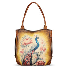 Load image into Gallery viewer, Genuine Leather Shoulder Bag for Women Hand Painted Leather Handbag Handmade Purse Work Tote Bag Casual Purse