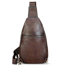 Load image into Gallery viewer, Genuine Leather Sling Bag Hand Painted Crossbody Backpack Retro Handmade Chest Shoulder Daypack Fanny Pack Purse