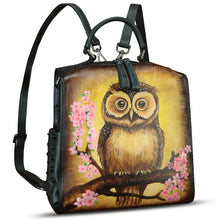 Load image into Gallery viewer, Genuine Leather Satchel for Women Hand Painted Purse Crossbody Handbag Top Handle Bags Handmade Convertible Backpack