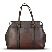 Load image into Gallery viewer, Genuine Leather Satchel for Women Hand Painted Pattern Handbag Top Handle Bags Handmade Crossbody Purse Work Tote