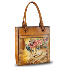 Load image into Gallery viewer, Genuine Leather Shoulder Bag for Women Hand Painted Leather Handbag Handmade Work Tote Bag Casual Hand Purse