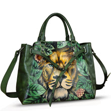 Load image into Gallery viewer, Genuine Leather Handbag Satchel for Women Hand Painted Handmade Crossbody Work Tote Bag Casual Shoulder Purses