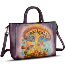 Load image into Gallery viewer, Genuine Leather Handbag Satchel for Women Hand Painted Pattern Leather Handmade Work Tote Bag Casual Shoulder Purse