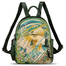 Load image into Gallery viewer, Genuine Leather Backpack for Women Hand Painted Knapsack Purse Handmade Rucksack Casual Daypack