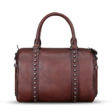 Load image into Gallery viewer, Genuine Leather Satchel for Women Hand Painted Leather Handbag Top Handle Bags Handmade Purse Crossbody Tote Bag