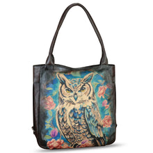 Load image into Gallery viewer, Genuine Leather Shoulder Bag for Women Hand Painted Leather Handbag Handmade Purse Work Tote Bag Casual Purse