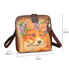 Load image into Gallery viewer, Genuine Leather Crossbody Bag for Women Hand Painted Leather Handmade Crossbody Satchel Purse Pouch