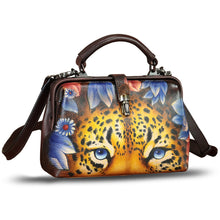 Load image into Gallery viewer, Genuine Leather Handbag Satchel for Women Hand Painted Leather Handmade Pouch Casual Shoulder Purse Bag