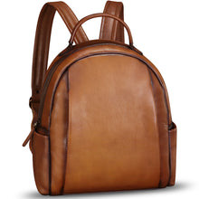 Load image into Gallery viewer, IVTG Genuine Leather Backpack for Women Knapsack Vintage Fashion Bookbag Handmade Casual Satchel Daypacks Purse