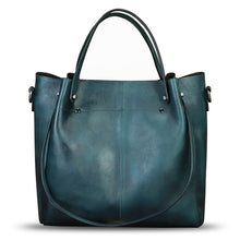 Load image into Gallery viewer, Genuine Leather Handbag Satchel for Women Hand Painted Shoulder Bag Handmade Work Tote Casual Crossbody Purse