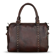 Load image into Gallery viewer, Genuine Leather Satchel for Women Hand Painted Leather Handbag Top Handle Bags Handmade Purse Crossbody Tote Bag