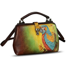 Load image into Gallery viewer, Genuine Leather Handbag Satchel for Women Hand Painted Leather Handmade Pouch Casual Shoulder Purse Bag
