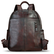 Load image into Gallery viewer, Genuine Leather Backpack for Women Hand Painted Knapsack Purse Handmade Rucksack Casual Daypack