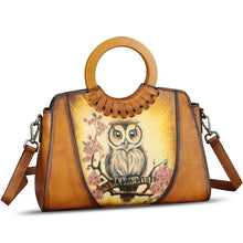 Load image into Gallery viewer, Genuine Leather Tote Bag for Women Hand Painted Shoulder Handbag Handmade Purse Crossbody Work Tote Casual Purse