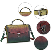 Load image into Gallery viewer, Genuine Leather Satchel Purse for Women Vintage Handmade Top Handle Handbag Retro Designer Crossbody Bags