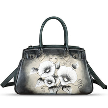 Load image into Gallery viewer, Genuine Leather Satchel for Women Hand Painted Leather Handbag Top Handle Bags Handmade Crossbody Purse Work Tote