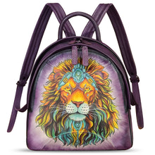 Load image into Gallery viewer, Genuine Leather Backpack for Women Hand Painted Purse Retro Leather Handmade College Knapsack Rucksack Casual Daypack