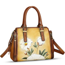 Load image into Gallery viewer, Genuine Leather Handbag for Women Hand Painted Leather Top Handle Purse Handmade Crossbody Satchel Tote Bag