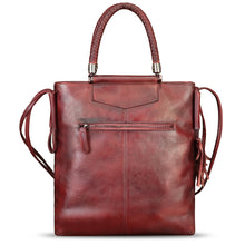 Load image into Gallery viewer, Genuine Leather Handbag for Women Hand Painted Leather Top Handle Bag Handmade Crossbody Purse Work Tote Bag