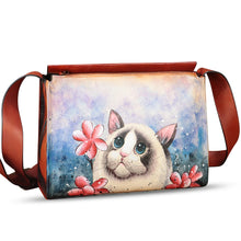 Load image into Gallery viewer, Genuine Leather Crossbody Bag for Women Hand Painted Leather Handmade Crossbody Satchel Handbag Hand Drawn Purse