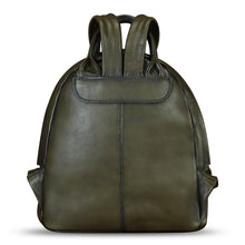 Load image into Gallery viewer, Genuine Leather Backpack for Women Hand Painted Purse Retro Leather Handmade College Knapsack Rucksack Casual Daypack