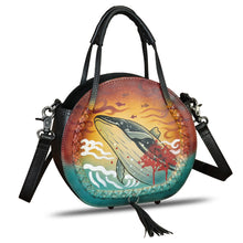 Load image into Gallery viewer, Genuine Leather Handbag for Women Purse Hand Painted Pattern Top Handle Satchel Handmade Crossbody Pouch